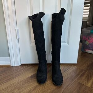 Ivanka Trump Black Over-the-Knee Suede Boots